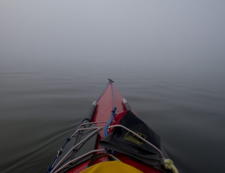 Padling i skodde