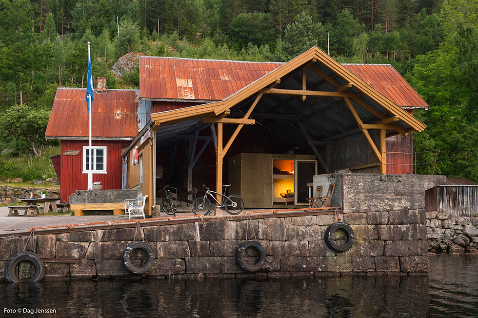I boks: Bandaksli soveboks er en brygge med et lite avlukk der du også får nøkkel. Foto: Dag Jenssen